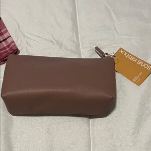 Sonia Kashuk Taupe Cosmetic Pouch